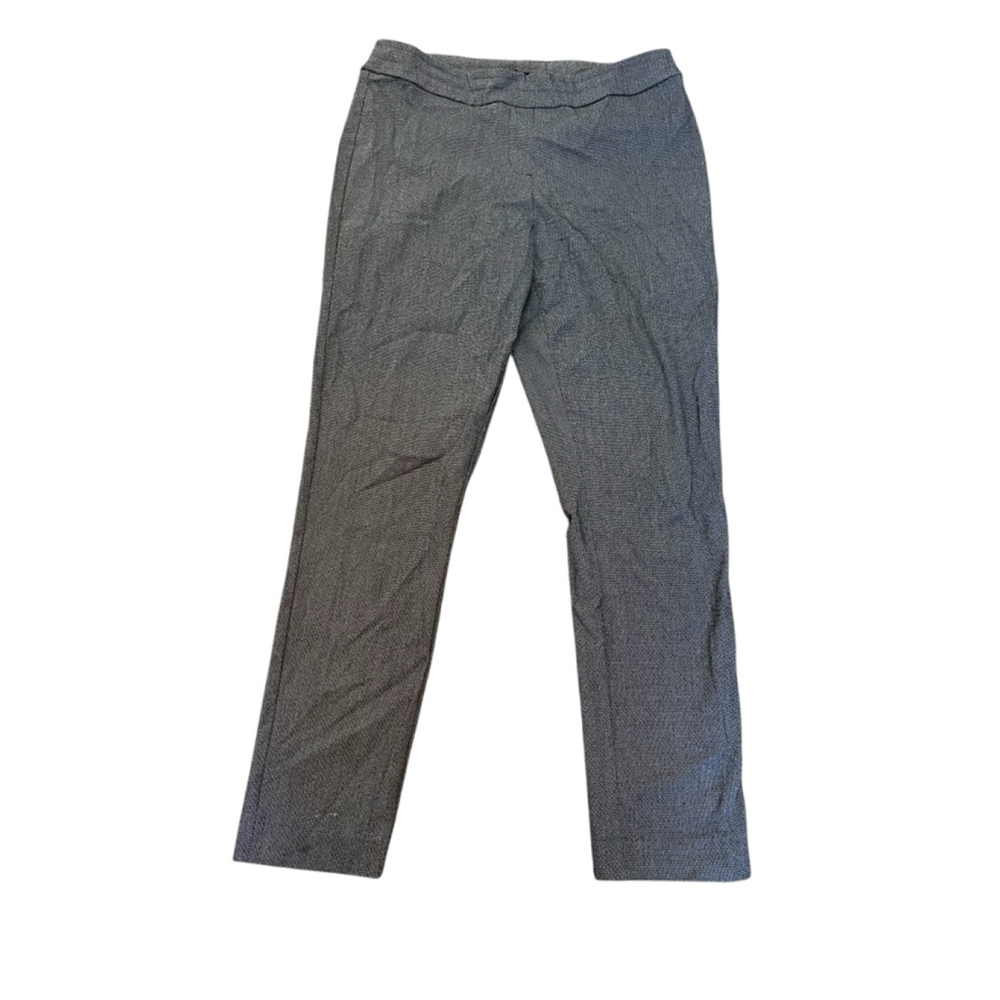 Women's Jessica Gray White Herringbone Trousers Pant Straight Leg Size 10